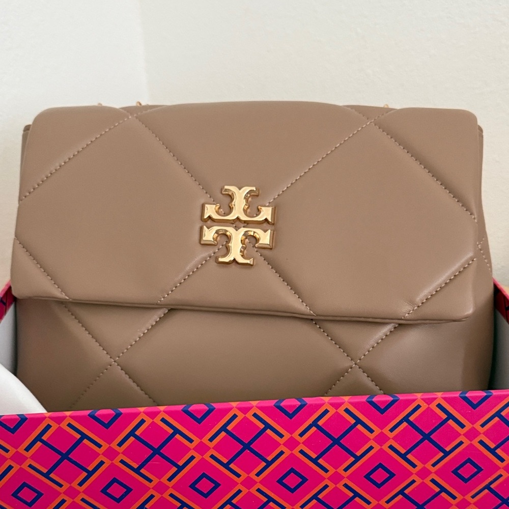 Tory Burch Brown Quilted Shoulder Bag